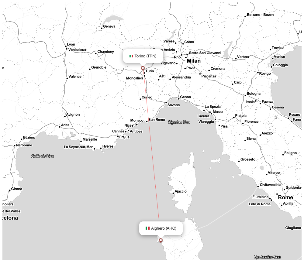 Flight map for VOE1570 V71570