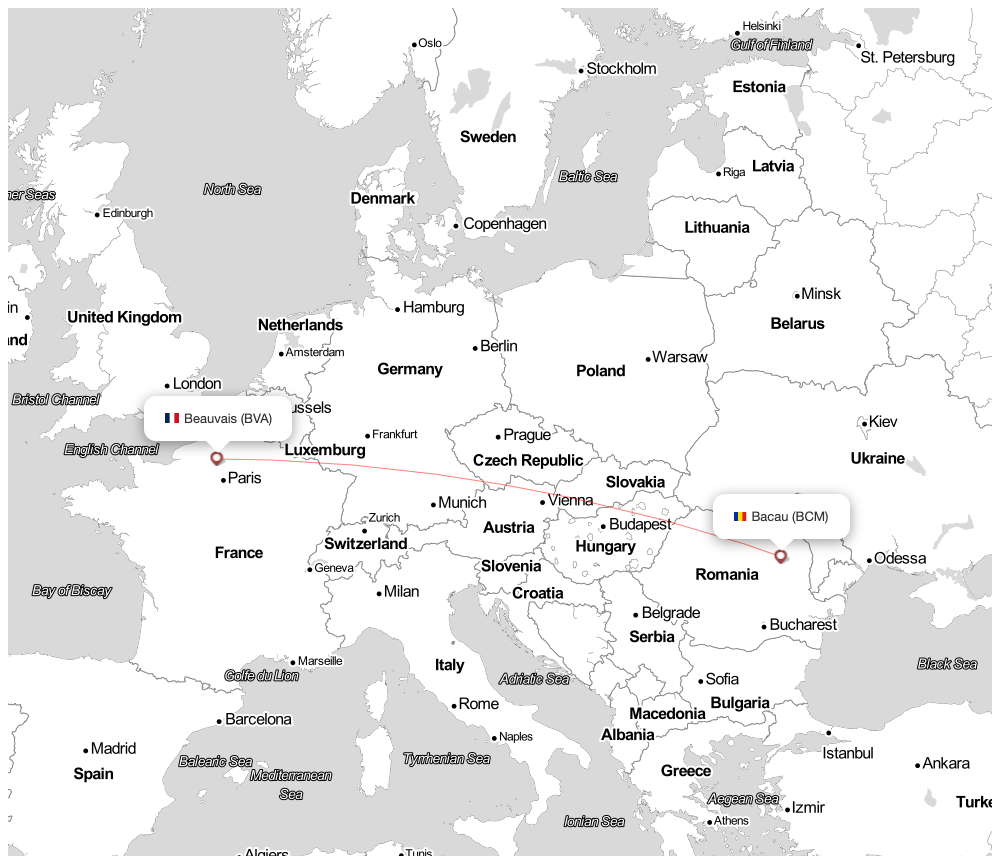 Flight map for DNA423 DN423