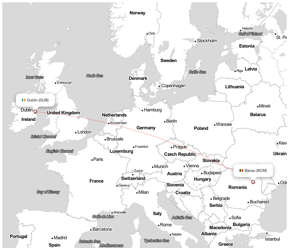 Flight map for DNA407 DN407