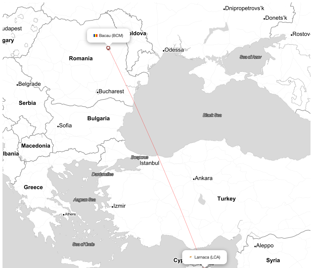 Flight map for DNA431 DN431