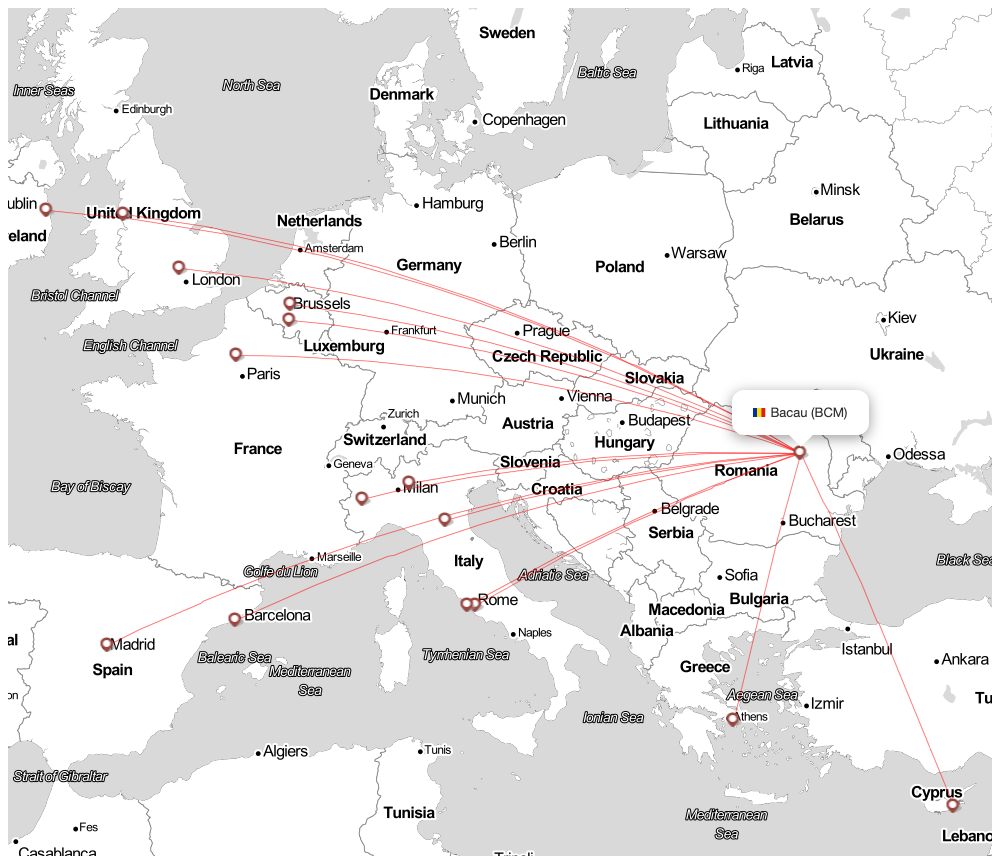 Flight map for BCM