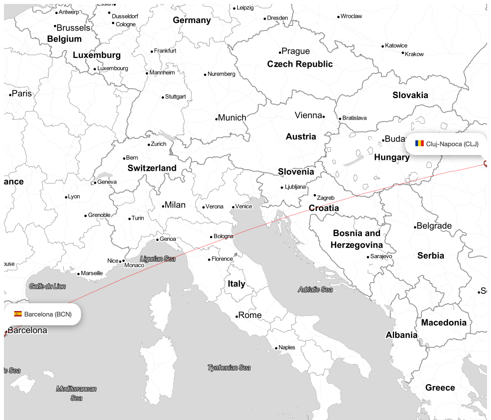Flight map for WMT3406 W43406