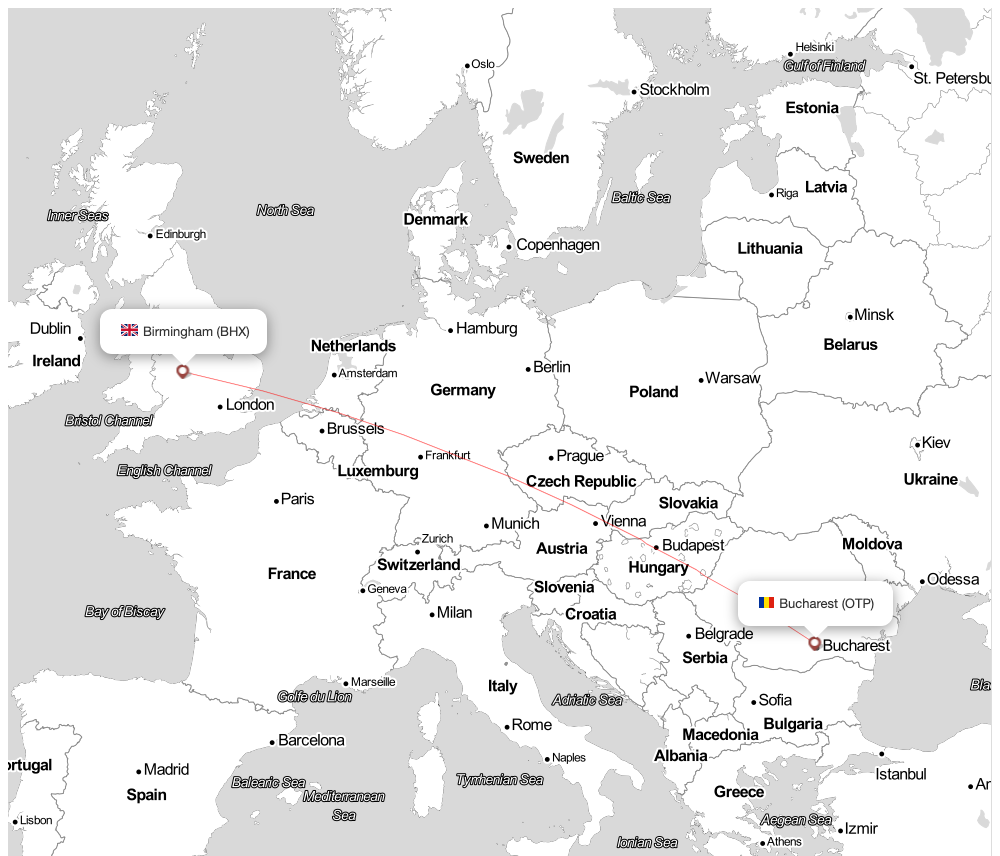 Flight map for WMT3020 W43020