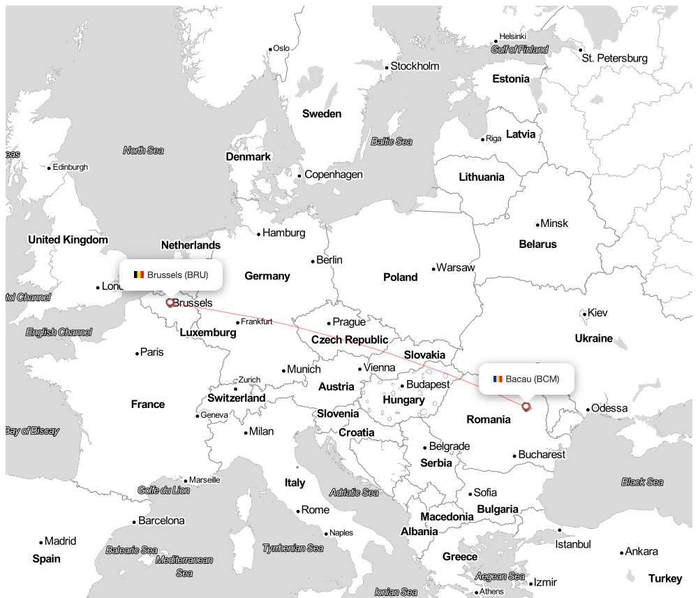 Flight map for DNA404 DN404
