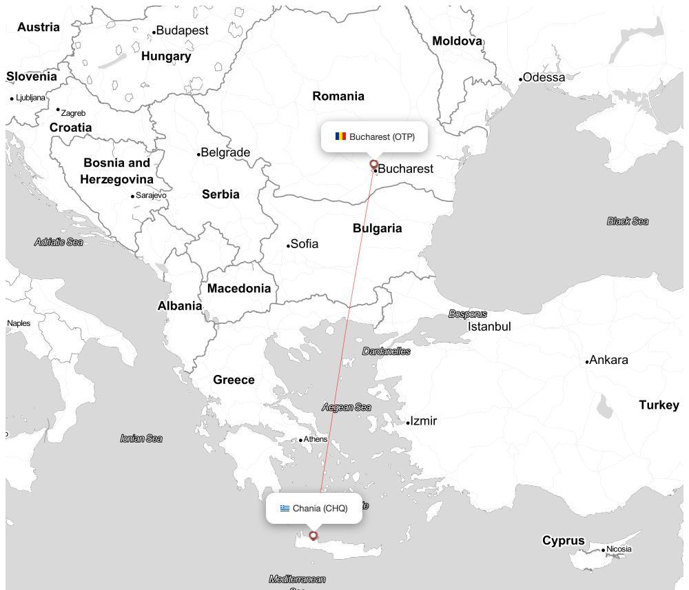 Flight map for RYR5334 FR5334