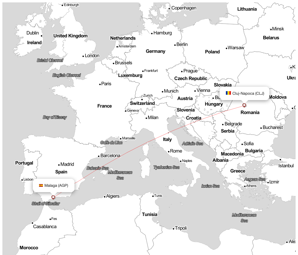 Flight map for WMT3415 W43415