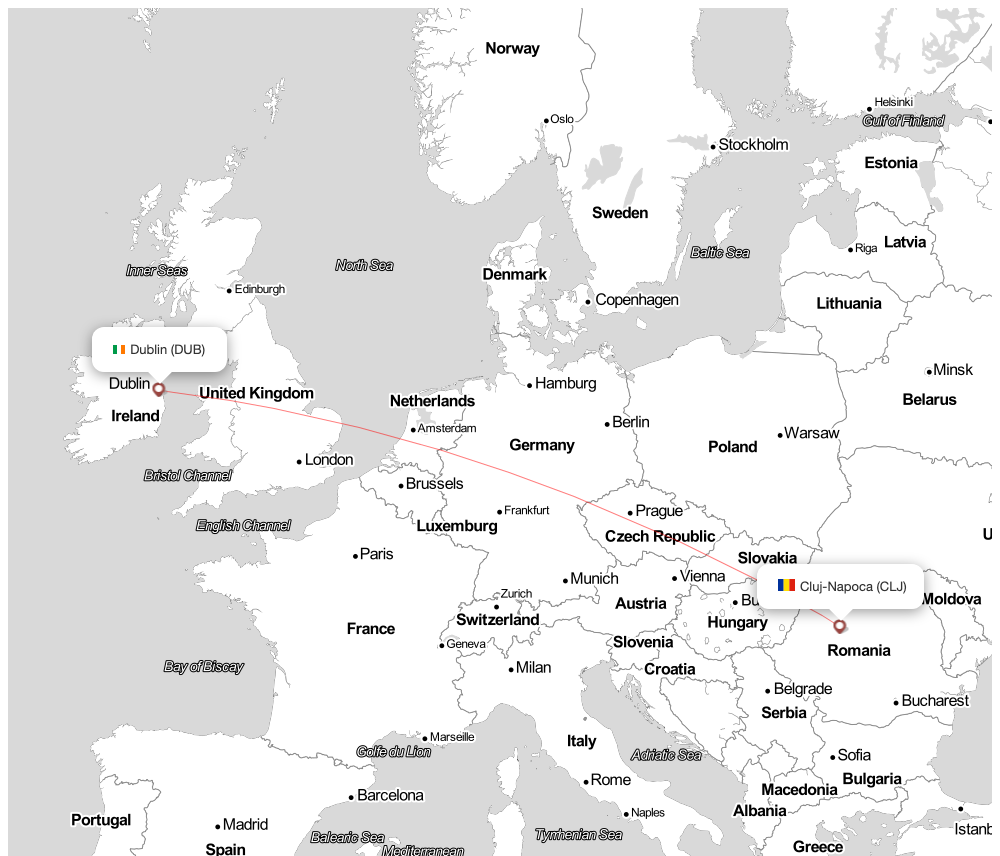 Flight map for RYR9588 FR9588