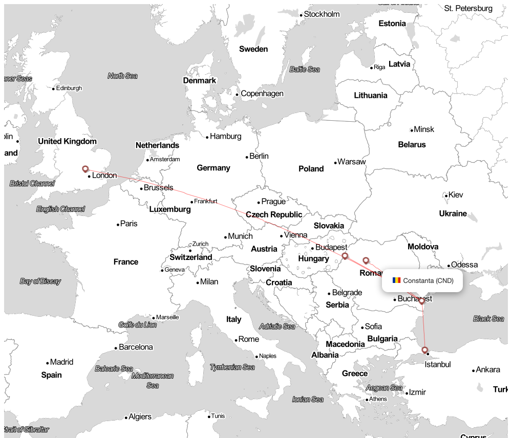 Flight map for CND