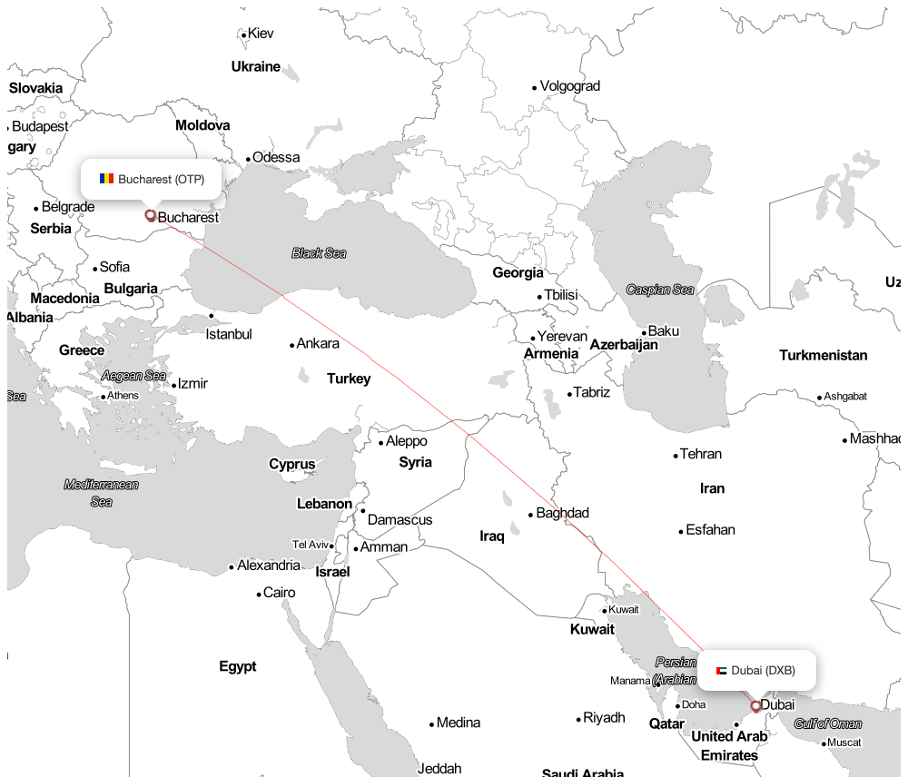 Flight map for FDB1797 FZ1797