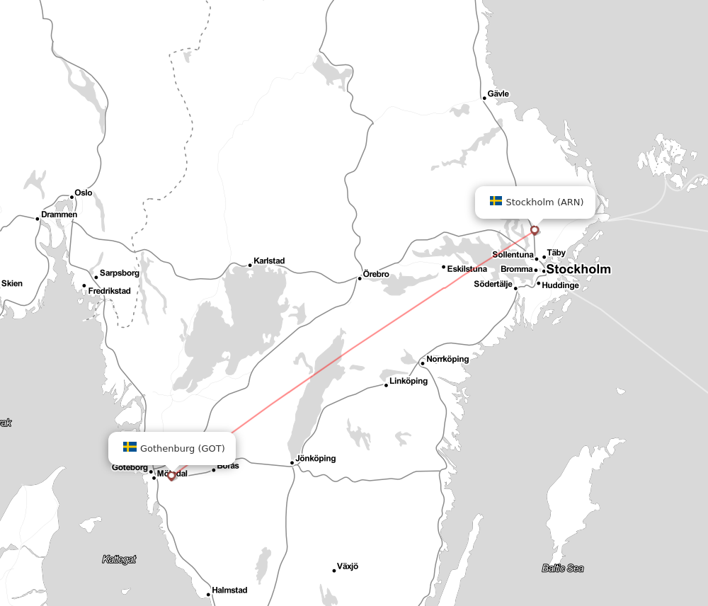 Flight map for GOT-ARN
